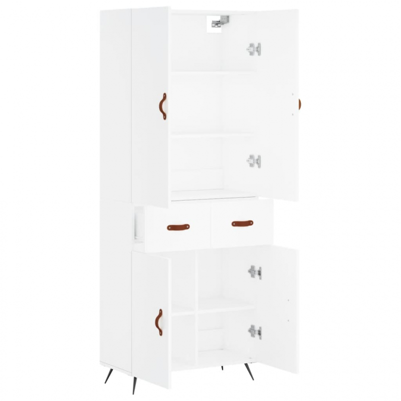 Highboard Weiß 69,5x34x180 cm Holzwerkstoff