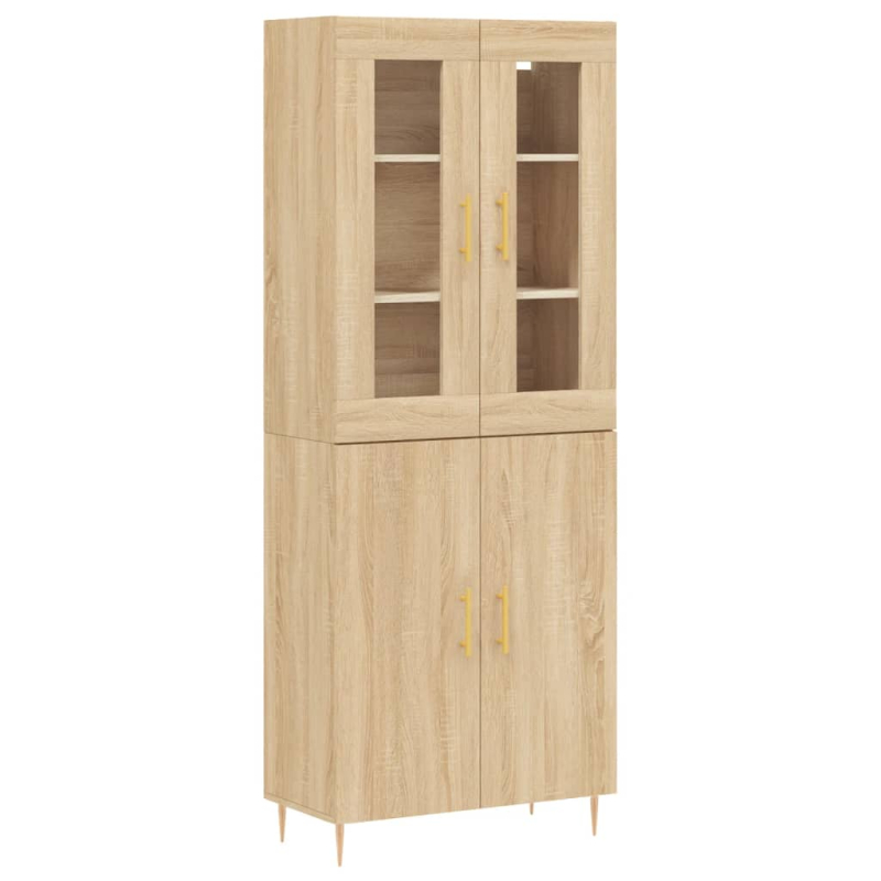Highboard Sonoma-Eiche 69,5x34x180 cm Holzwerkstoff