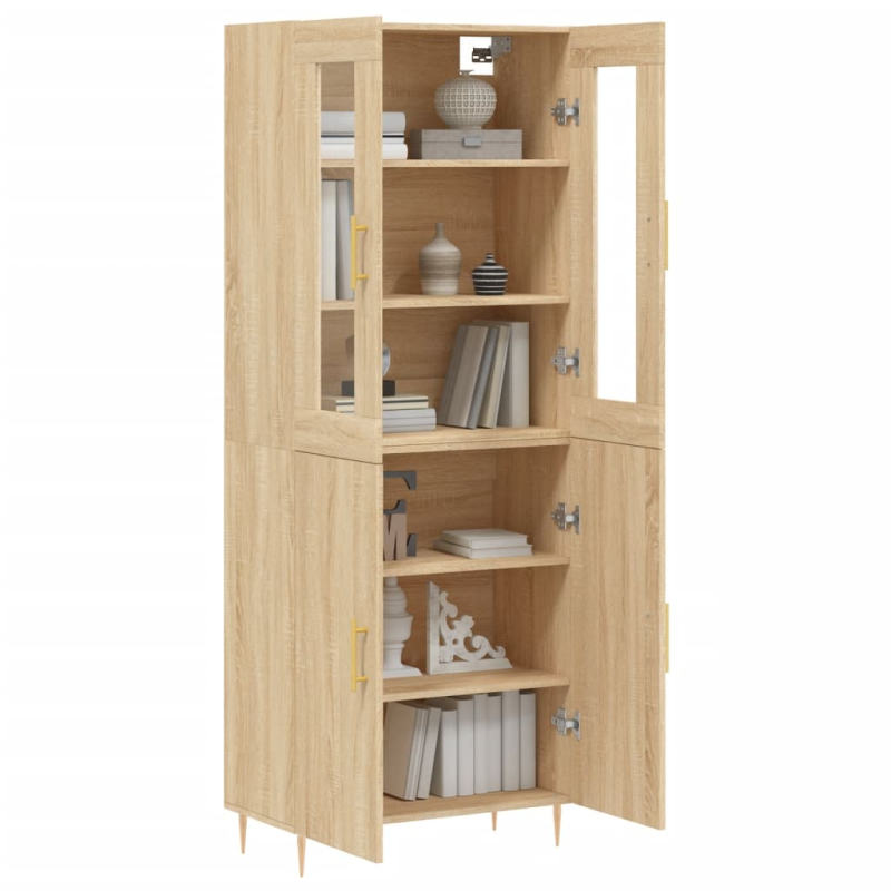 Highboard Sonoma-Eiche 69,5x34x180 cm Holzwerkstoff