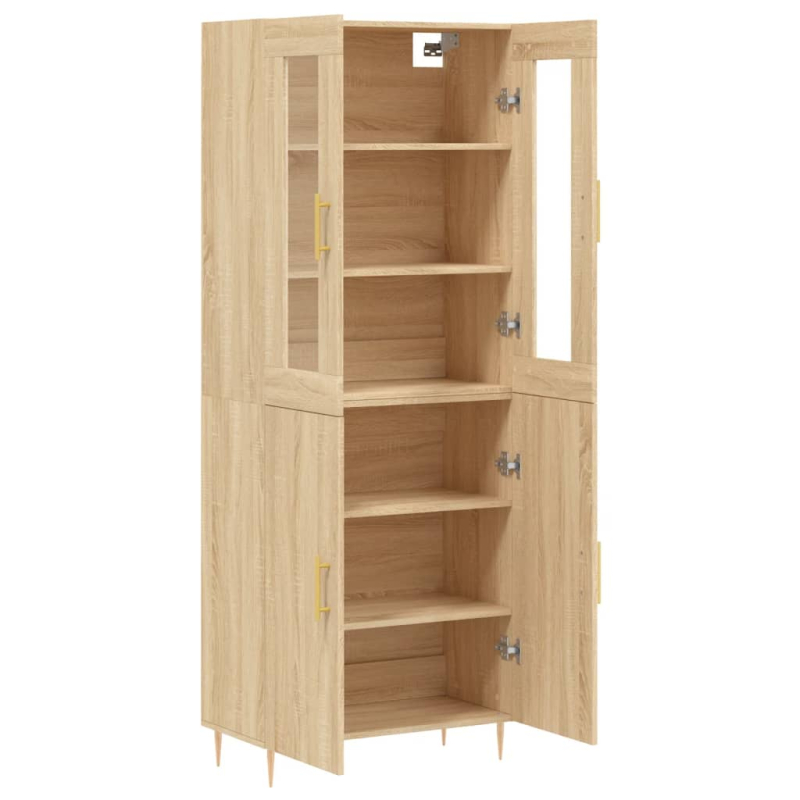 Highboard Sonoma-Eiche 69,5x34x180 cm Holzwerkstoff