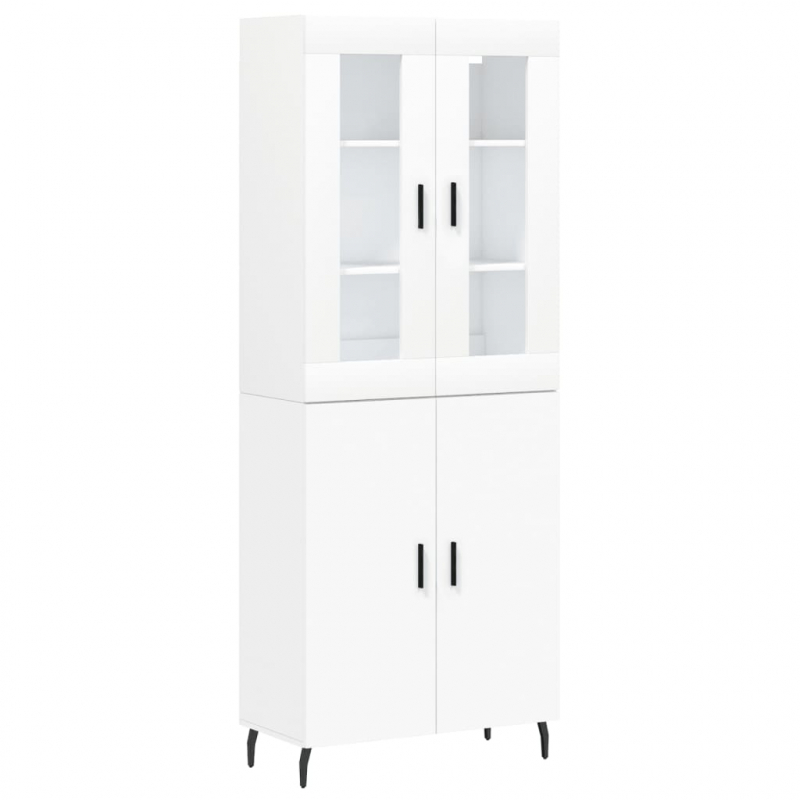 Highboard Weiß 69,5x34x180 cm Holzwerkstoff