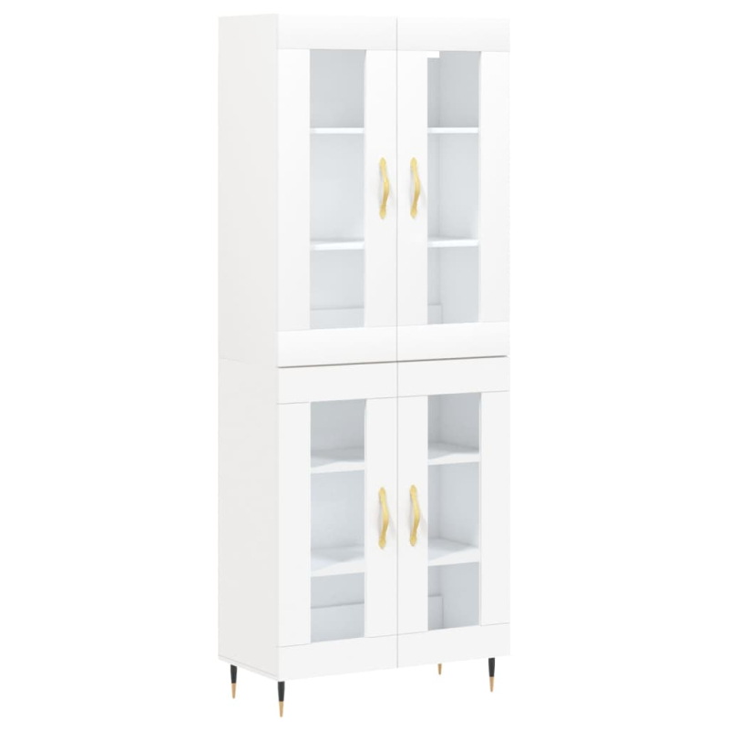 Highboard Weiß 69,5x34x180 cm Holzwerkstoff