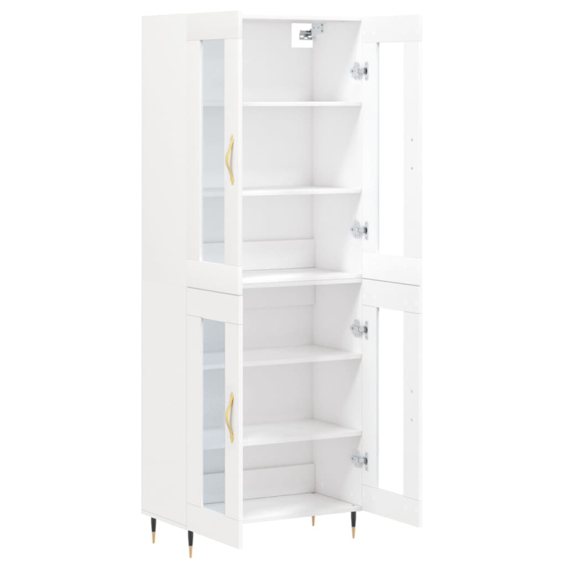 Highboard Weiß 69,5x34x180 cm Holzwerkstoff