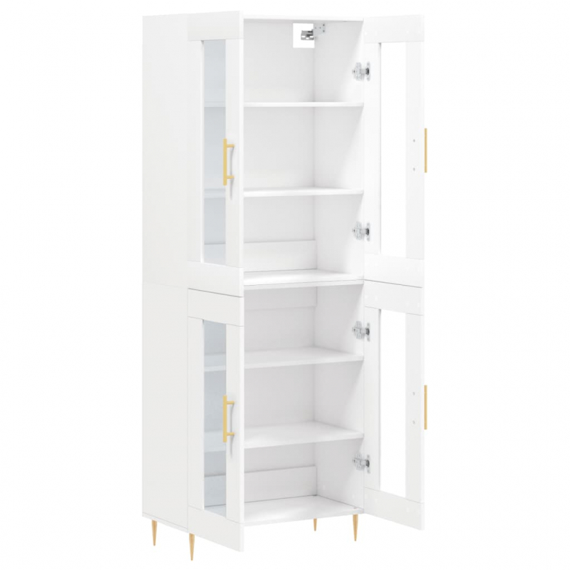 Highboard Weiß 69,5x34x180 cm Holzwerkstoff