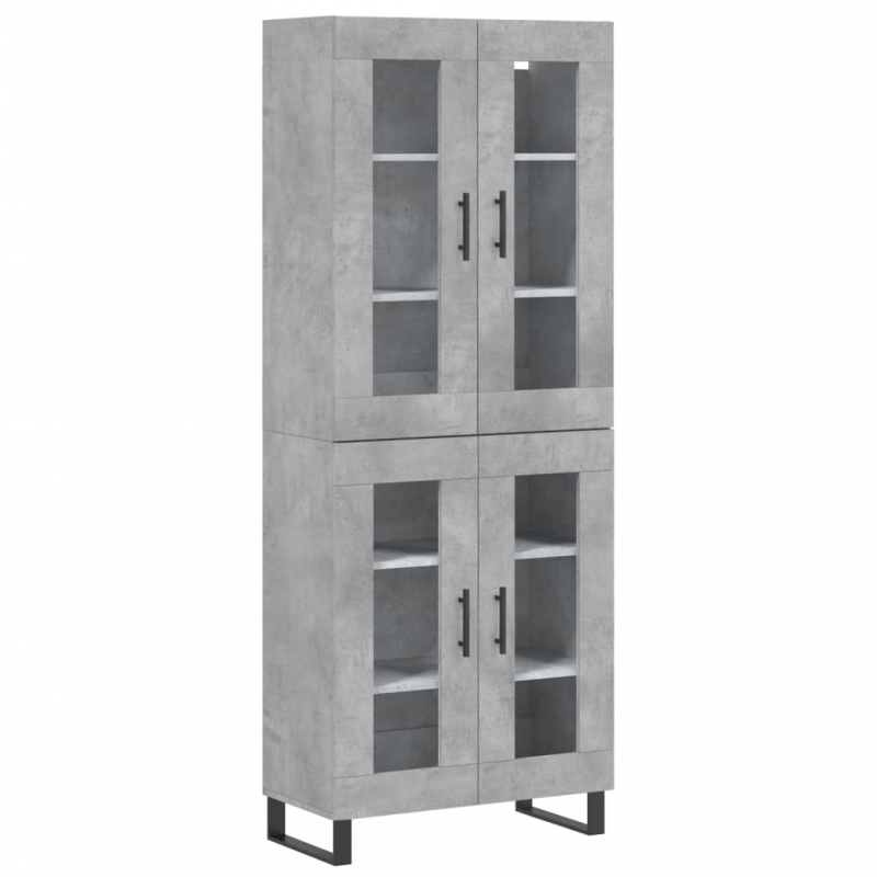Highboard Betongrau 69,5x34x180 cm Holzwerkstoff
