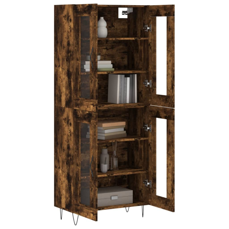 Highboard Räuchereiche 69,5x34x180 cm Holzwerkstoff