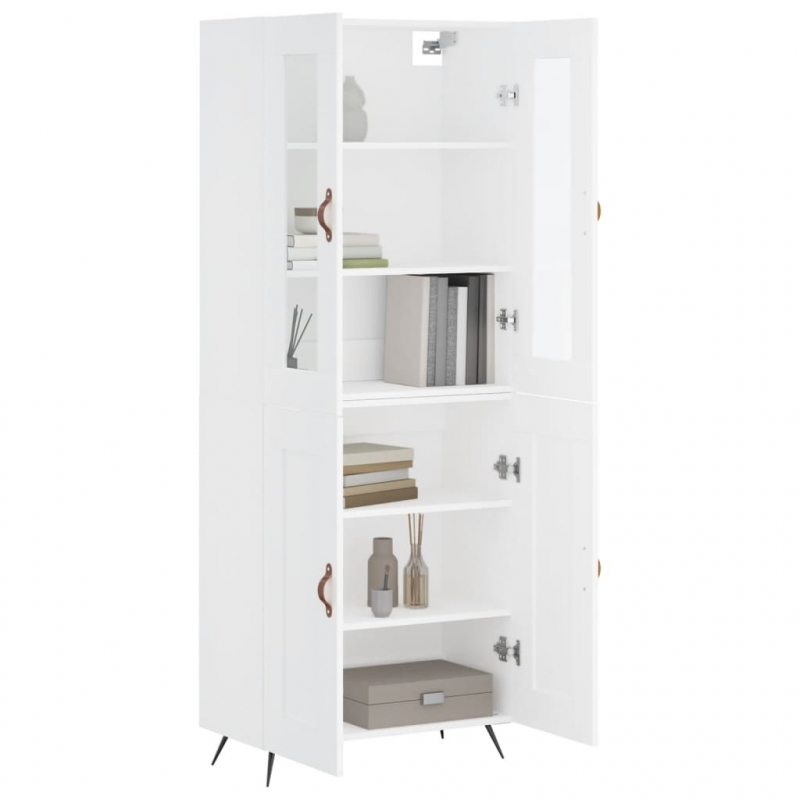 Highboard Weiß 69,5x34x180 cm Holzwerkstoff