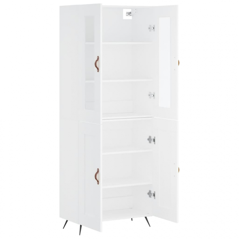 Highboard Weiß 69,5x34x180 cm Holzwerkstoff