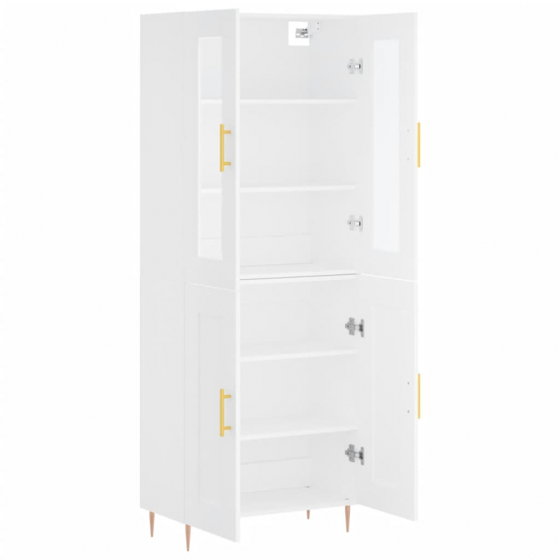 Highboard Weiß 69,5x34x180 cm Holzwerkstoff