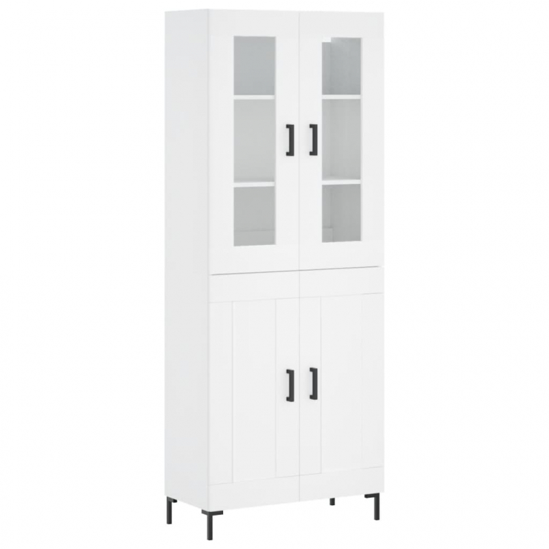 Highboard Weiß 69,5x34x180 cm Holzwerkstoff