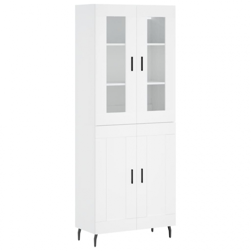 Highboard Weiß 69,5x34x180 cm Holzwerkstoff