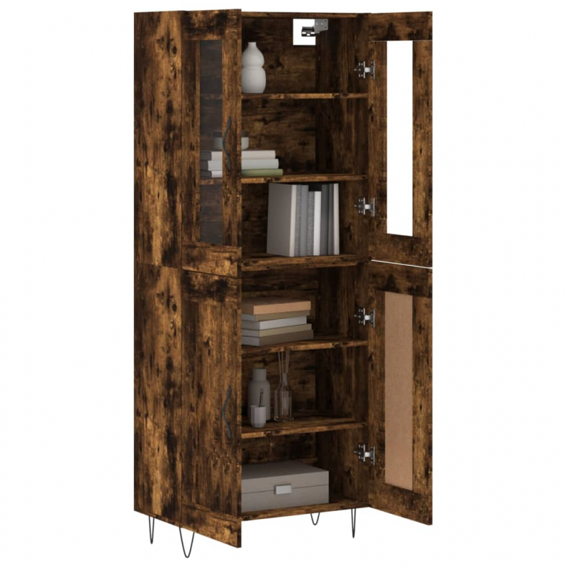Highboard Räuchereiche 69,5x34x180 cm Holzwerkstoff