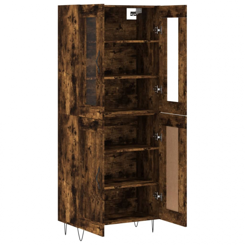 Highboard Räuchereiche 69,5x34x180 cm Holzwerkstoff