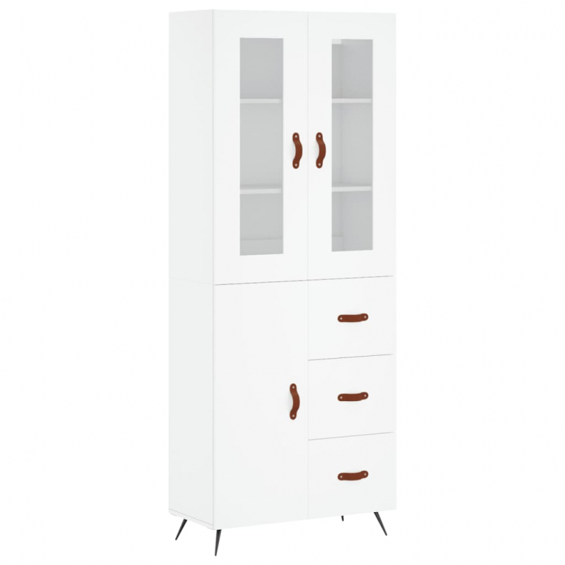 Highboard Weiß 69,5x34x180 cm Holzwerkstoff