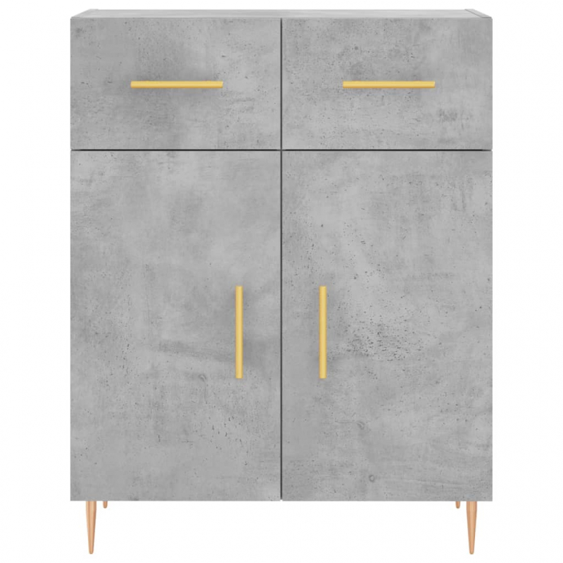 Highboard Betongrau 69,5x34x180 cm Holzwerkstoff