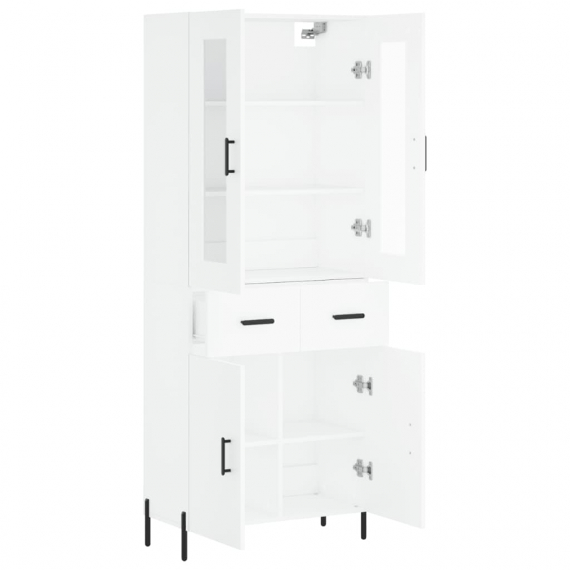 Highboard Weiß 69,5x34x180 cm Holzwerkstoff