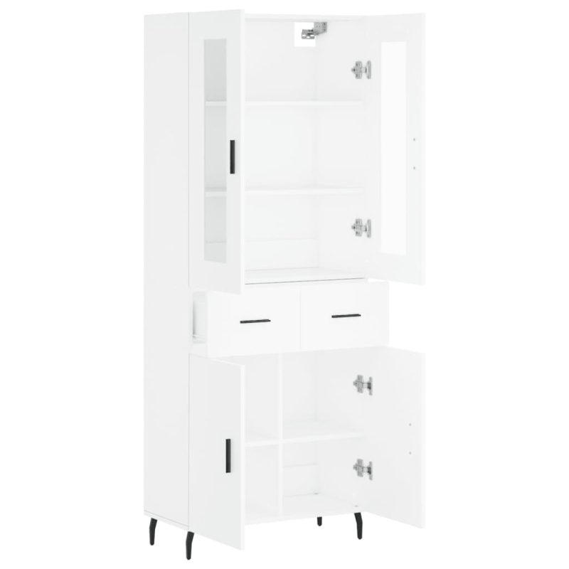 Highboard Weiß 69,5x34x180 cm Holzwerkstoff
