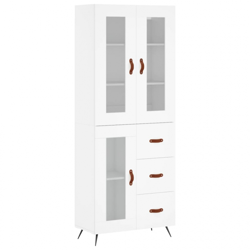 Highboard Weiß 69,5x34x180 cm Holzwerkstoff