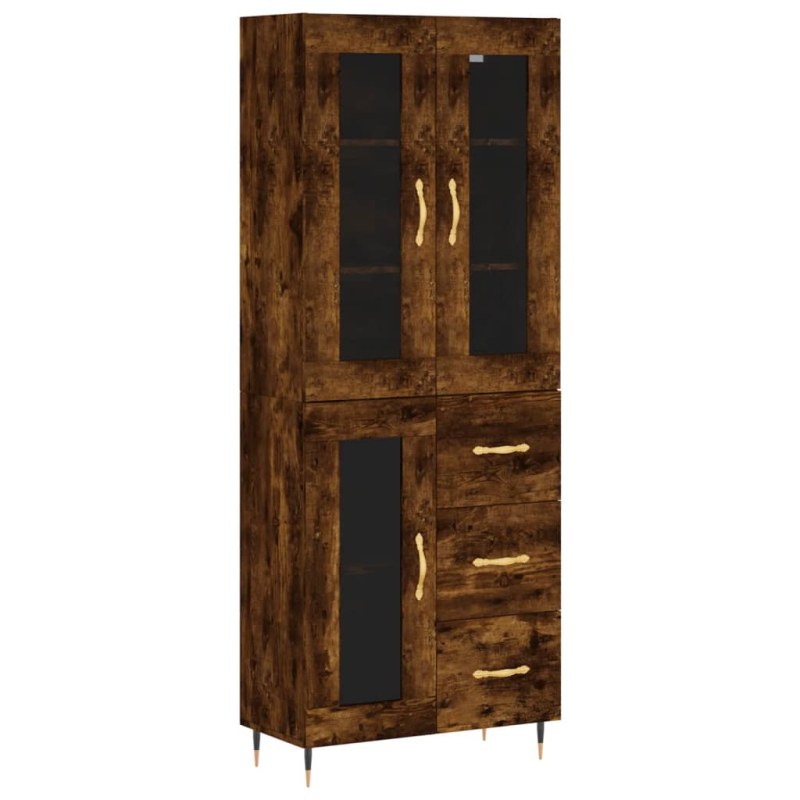 Highboard Räuchereiche 69,5x34x180 cm Holzwerkstoff