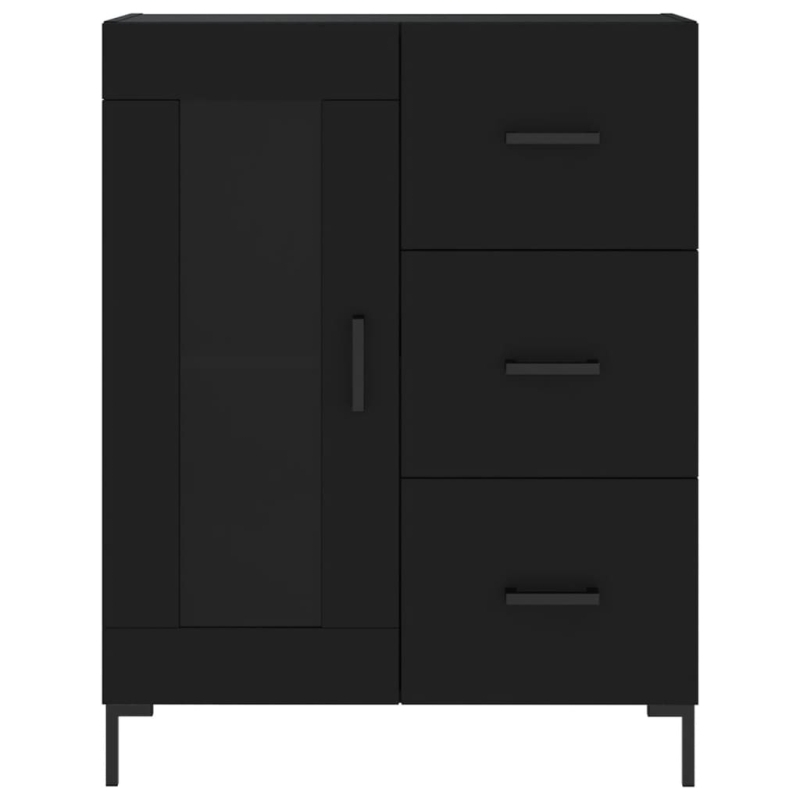 Highboard Schwarz 69,5x34x180 cm Holzwerkstoff