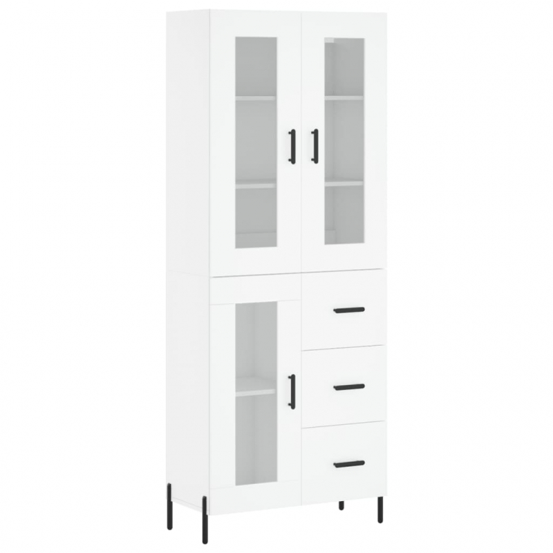 Highboard Weiß 69,5x34x180 cm Holzwerkstoff