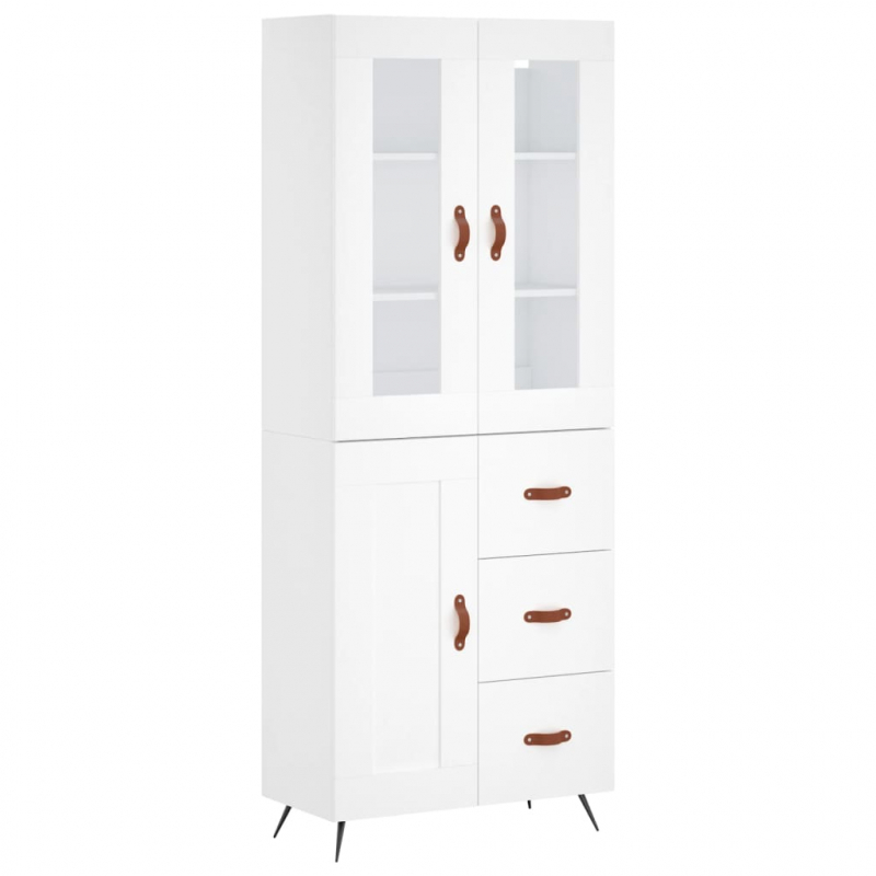 Highboard Weiß 69,5x34x180 cm Holzwerkstoff