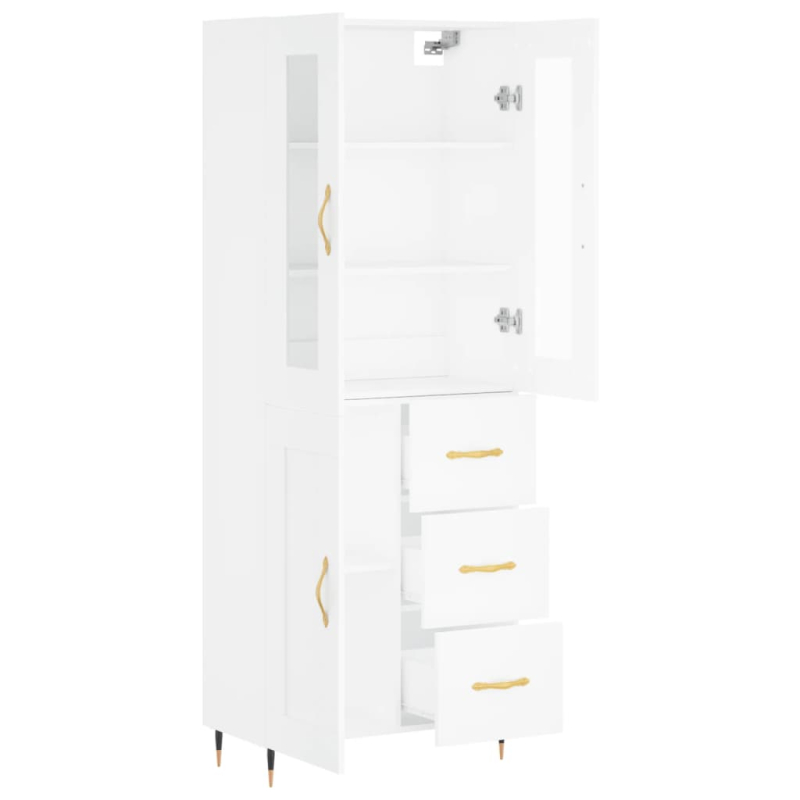 Highboard Weiß 69,5x34x180 cm Holzwerkstoff