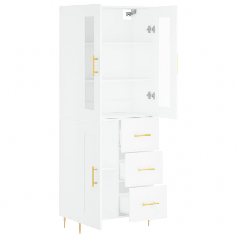 Highboard Weiß 69,5x34x180 cm Holzwerkstoff
