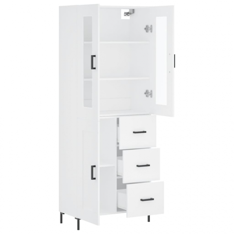 Highboard Weiß 69,5x34x180 cm Holzwerkstoff