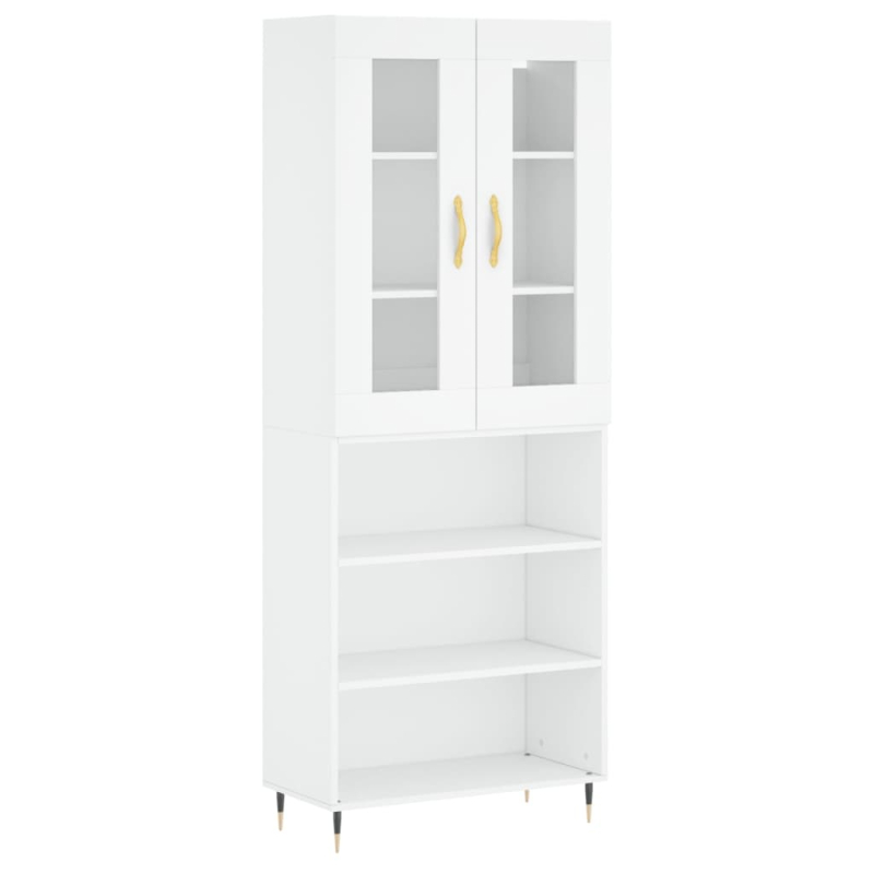 Highboard Weiß 69,5x34x180 cm Holzwerkstoff