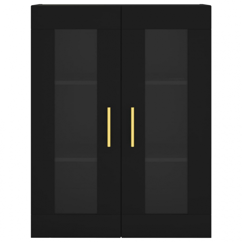 Highboard Schwarz 69,5x34x180 cm Holzwerkstoff