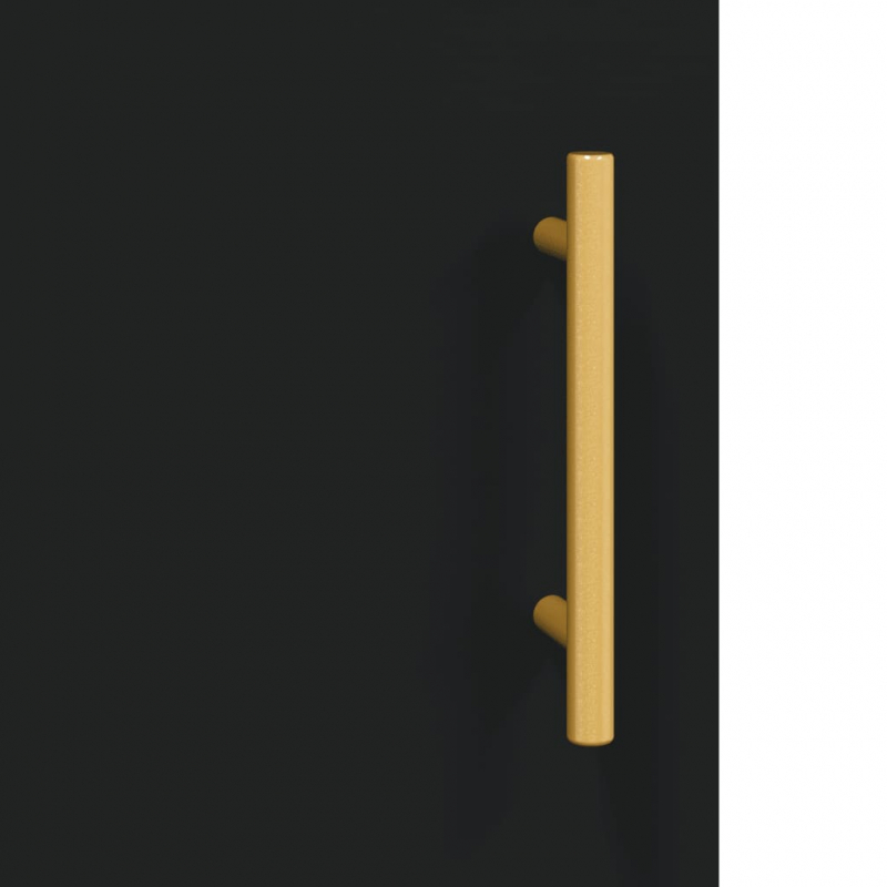 Highboard Schwarz 69,5x34x180 cm Holzwerkstoff