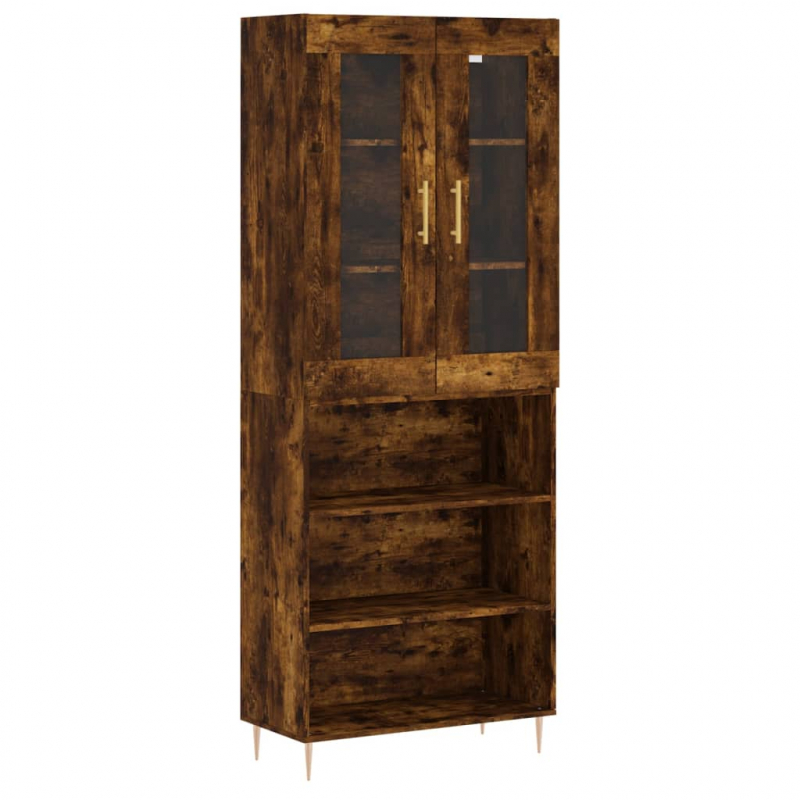 Highboard Räuchereiche 69,5x34x180 cm Holzwerkstoff