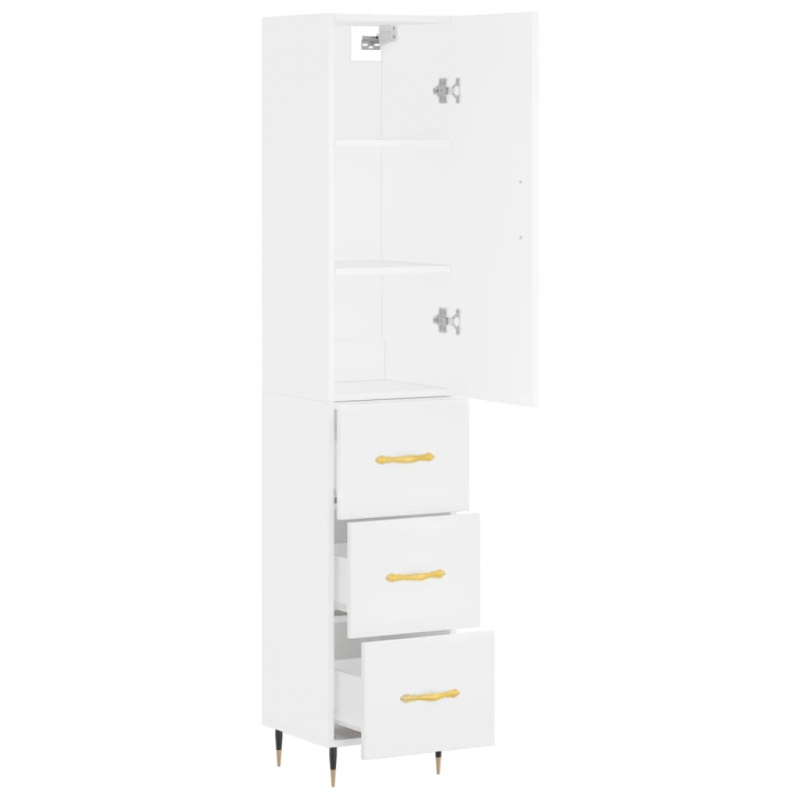 Highboard Weiß 34,5x34x180 cm Holzwerkstoff