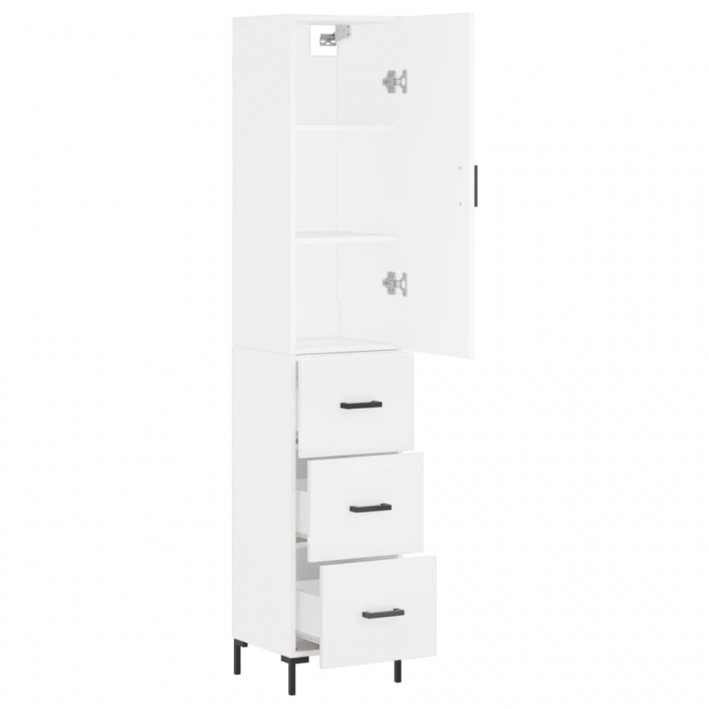 Highboard Weiß 34,5x34x180 cm Holzwerkstoff