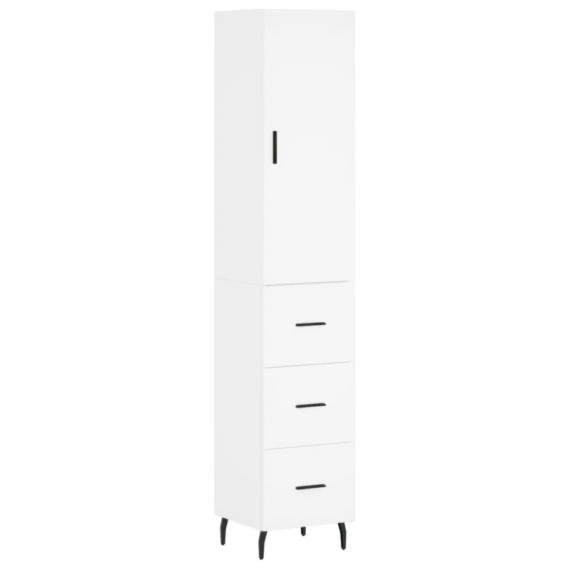 Highboard Weiß 34,5x34x180 cm Holzwerkstoff