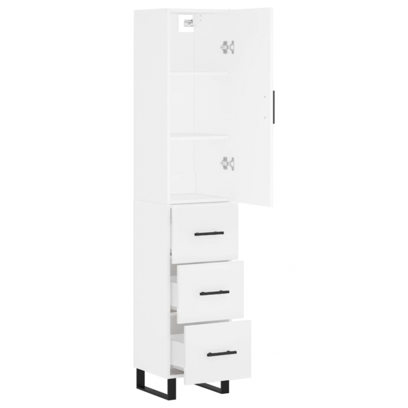 Highboard Weiß 34,5x34x180 cm Holzwerkstoff