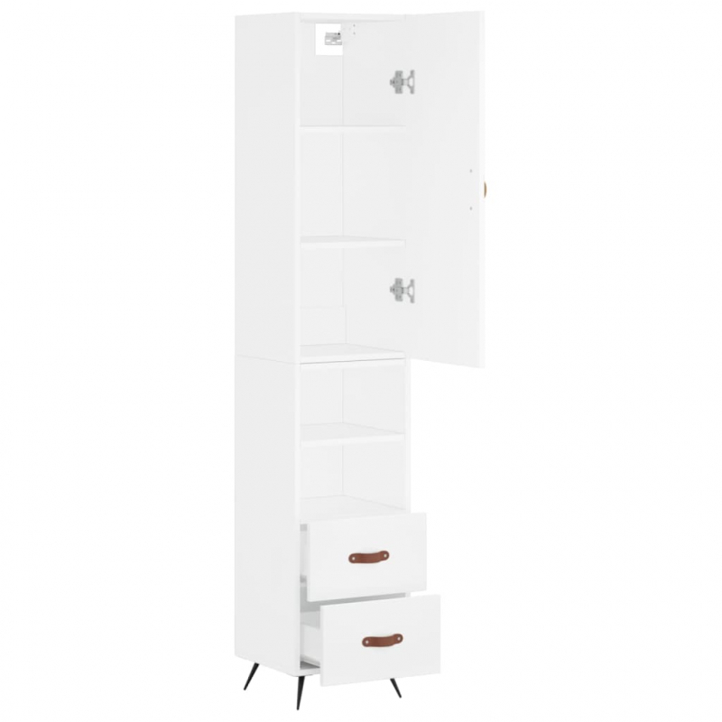 Highboard Weiß 34,5x34x180 cm Holzwerkstoff