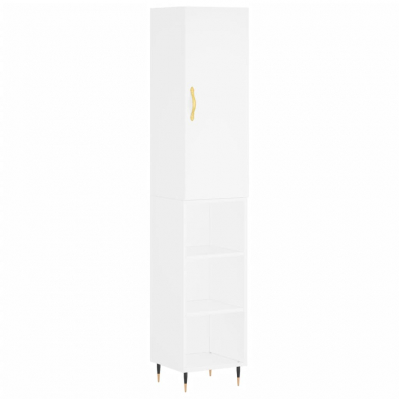 Highboard Weiß 34,5x34x180 cm Holzwerkstoff