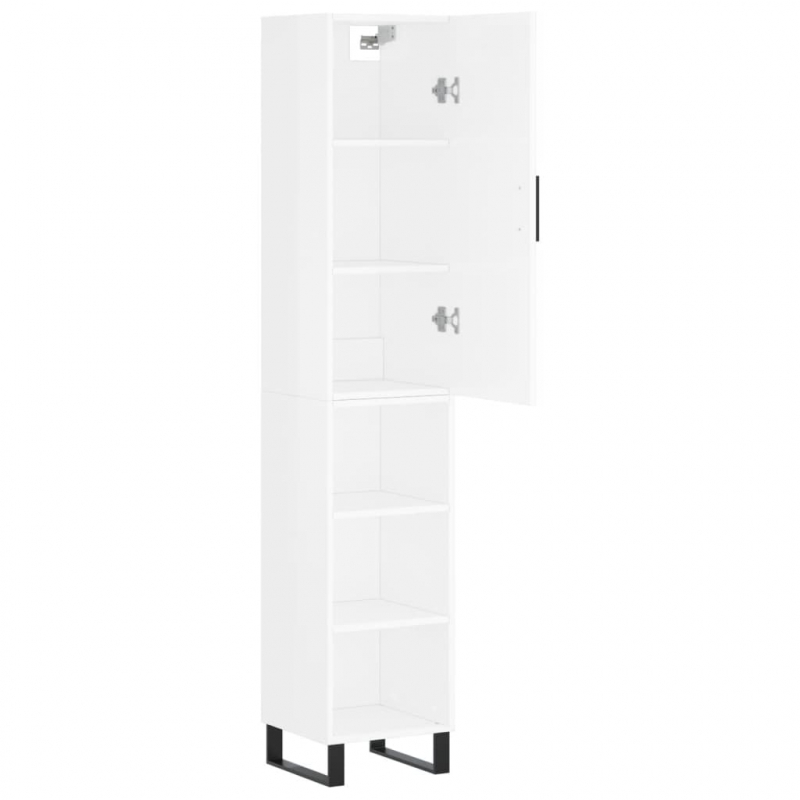 Highboard Hochglanz-Weiß 34,5x34x180 cm Holzwerkstoff