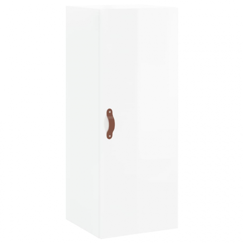 Highboard Hochglanz-Weiß 34,5x34x180 cm Holzwerkstoff