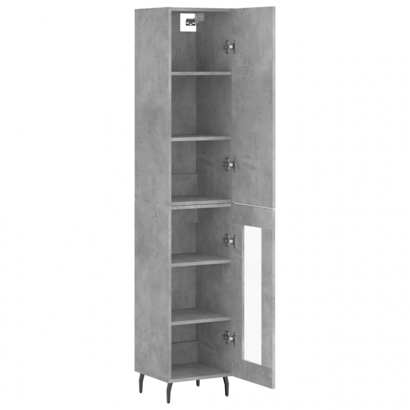 Highboard Betongrau 34,5x34x180 cm Holzwerkstoff