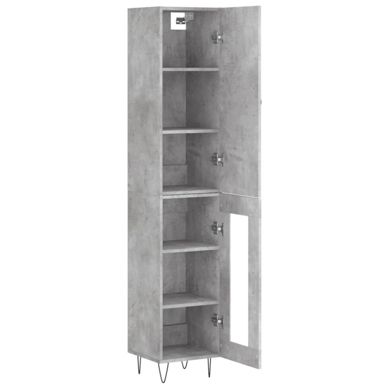 Highboard Betongrau 34,5x34x180 cm Holzwerkstoff