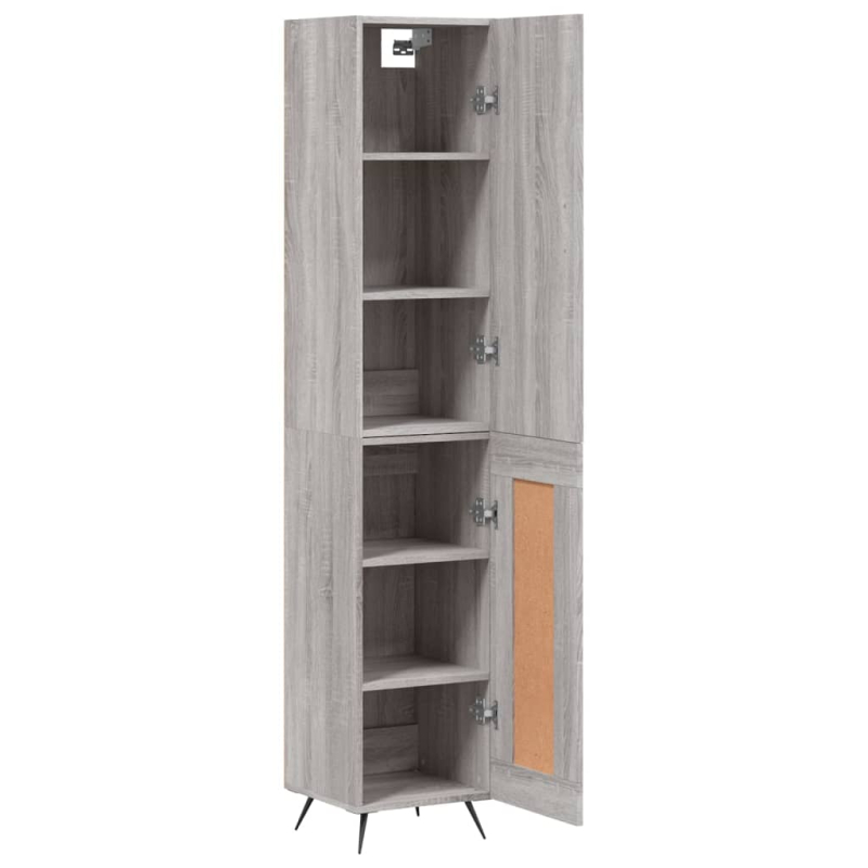 Highboard Grau Sonoma 34,5x34x180 cm Holzwerkstoff