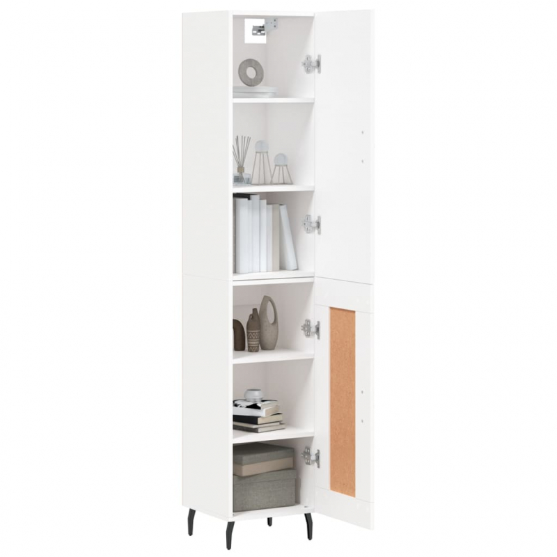 Highboard Weiß 34,5x34x180 cm Holzwerkstoff