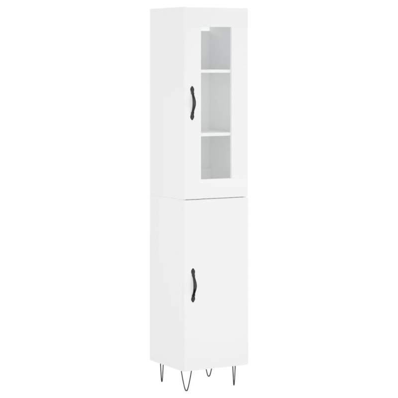 Highboard Weiß 34,5x34x180 cm Holzwerkstoff