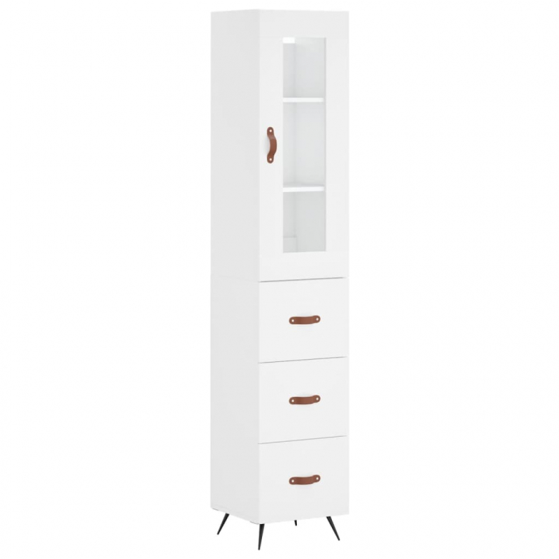 Highboard Weiß 34,5x34x180 cm Holzwerkstoff