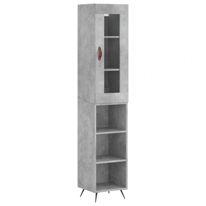 Highboard Betongrau 34,5x34x180 cm Holzwerkstoff