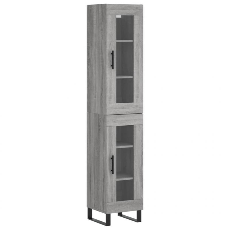 Highboard Grau Sonoma 34,5x34x180 cm Holzwerkstoff