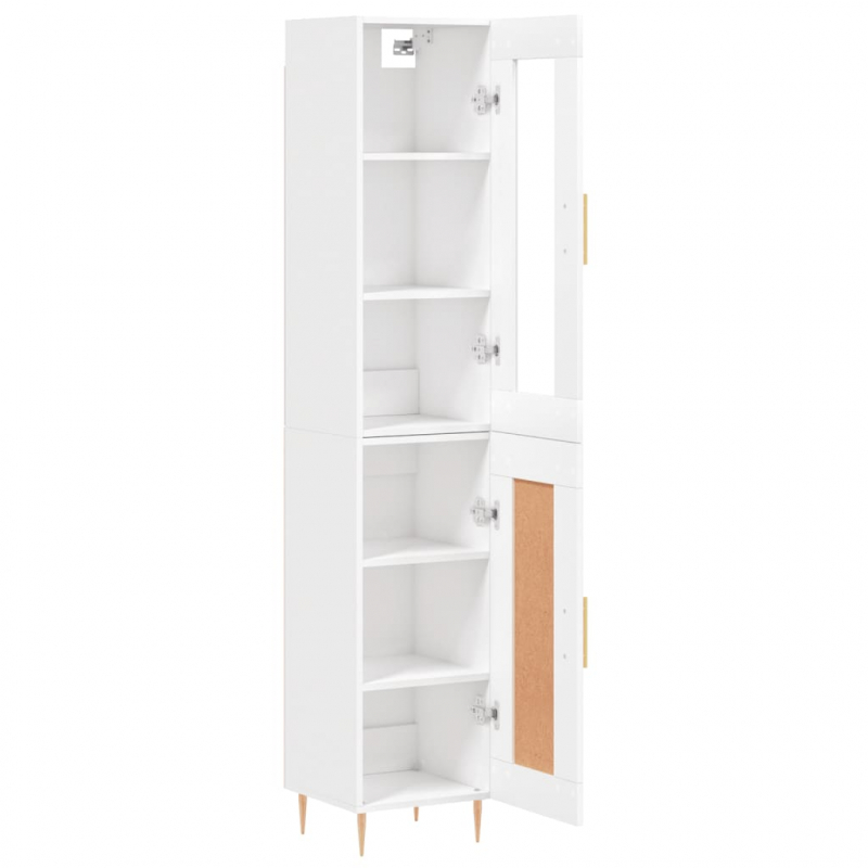 Highboard Weiß 34,5x34x180 cm Holzwerkstoff